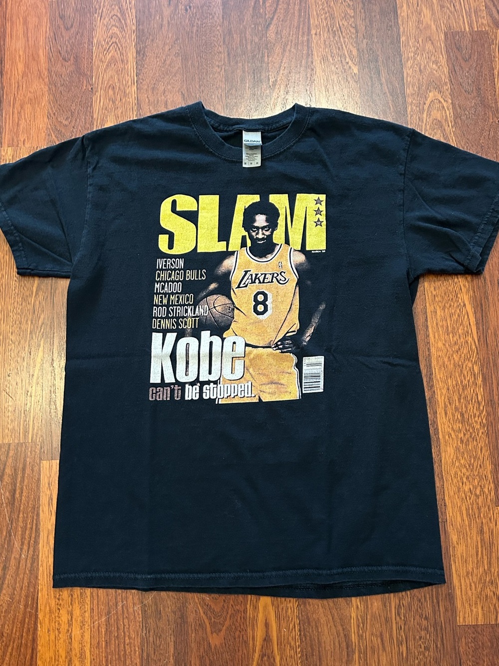Lakers Kobe Bryant Slam Magazine Graphic NBA Basketball T-Shirt Size Medium